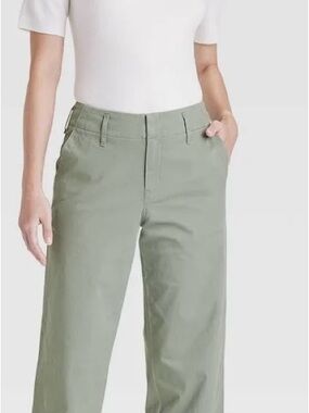 A New Day Wide-Leg Chino Pants in Sage
